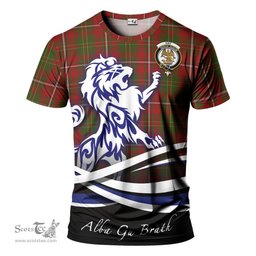 ScotsTee Shop Scottish Hay Clan Crest Tartan T Shirt Alba Gu Brath Regal Lion Emblem