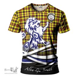 ScotsTee Shop Scottish Jardine Modern Clan Crest Tartan T Shirt Alba Gu Brath Regal Lion Emblem