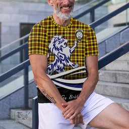 ScotsTee Shop Scottish Jardine Modern Clan Crest Tartan T Shirt Alba Gu Brath Regal Lion Emblem