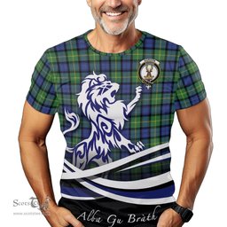 ScotsTee Shop Scottish Gordon Old Ancient Clan Crest Tartan T Shirt Alba Gu Brath Regal Lion Emblem