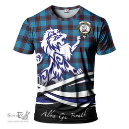 ScotsTee Shop Scottish Home Ancient Clan Crest Tartan T Shirt Alba Gu Brath Regal Lion Emblem