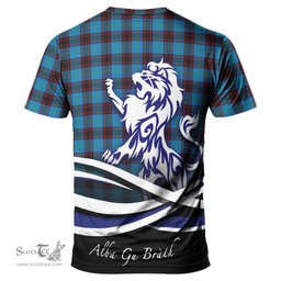 ScotsTee Shop Scottish Home Ancient Clan Crest Tartan T Shirt Alba Gu Brath Regal Lion Emblem