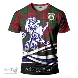 ScotsTee Shop Scottish Grant Clan Crest Tartan T Shirt Alba Gu Brath Regal Lion Emblem