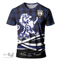 ScotsTee Shop Scottish Home Clan Crest Tartan T Shirt Alba Gu Brath Regal Lion Emblem
