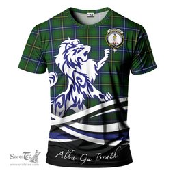 ScotsTee Shop Scottish Henderson Modern Clan Crest Tartan T Shirt Alba Gu Brath Regal Lion Emblem