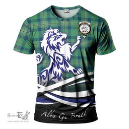 ScotsTee Shop Scottish Kennedy Ancient Clan Crest Tartan T Shirt Alba Gu Brath Regal Lion Emblem
