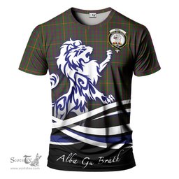 ScotsTee Shop Scottish Hall Clan Crest Tartan T Shirt Alba Gu Brath Regal Lion Emblem