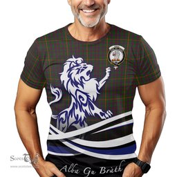 ScotsTee Shop Scottish Hall Clan Crest Tartan T Shirt Alba Gu Brath Regal Lion Emblem
