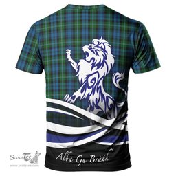 ScotsTee Shop Scottish Lyon Clan Crest Tartan T Shirt Alba Gu Brath Regal Lion Emblem