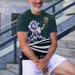 ScotsTee Shop Scottish Lyon Clan Crest Tartan T Shirt Alba Gu Brath Regal Lion Emblem
