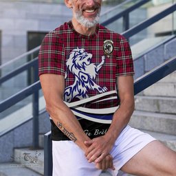 ScotsTee Shop Scottish Little Clan Crest Tartan T Shirt Alba Gu Brath Regal Lion Emblem