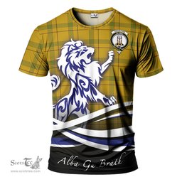 ScotsTee Shop Scottish Houston Clan Crest Tartan T Shirt Alba Gu Brath Regal Lion Emblem
