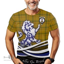 ScotsTee Shop Scottish Houston Clan Crest Tartan T Shirt Alba Gu Brath Regal Lion Emblem