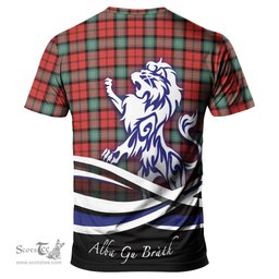 ScotsTee Shop Scottish Kerr Ancient Clan Crest Tartan T Shirt Alba Gu Brath Regal Lion Emblem