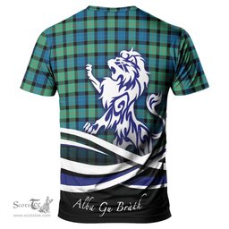 ScotsTee Shop Scottish Gunn Ancient Clan Crest Tartan T Shirt Alba Gu Brath Regal Lion Emblem