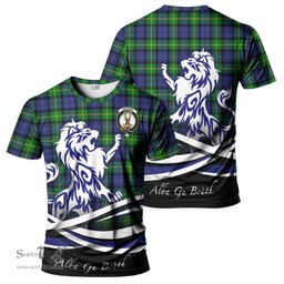 ScotsTee Shop Scottish Gordon Modern Clan Crest Tartan T Shirt Alba Gu Brath Regal Lion Emblem