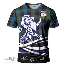 ScotsTee Shop Scottish Guthrie Clan Crest Tartan T Shirt Alba Gu Brath Regal Lion Emblem