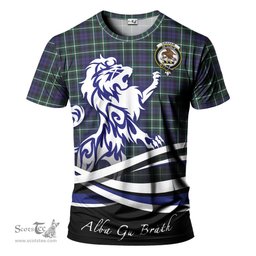 ScotsTee Shop Scottish Graham of Montrose Modern Clan Crest Tartan T Shirt Alba Gu Brath Regal Lion Emblem