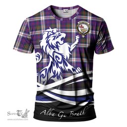 ScotsTee Shop Scottish MacDonald Dress Modern Clan Crest Tartan T Shirt Alba Gu Brath Regal Lion Emblem