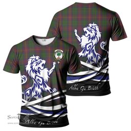 ScotsTee Shop Scottish Cairns Clan Crest Tartan T Shirt Alba Gu Brath Regal Lion Emblem