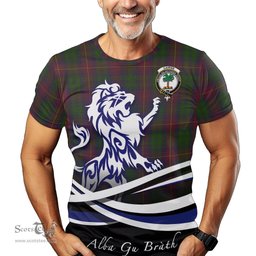 ScotsTee Shop Scottish Cairns Clan Crest Tartan T Shirt Alba Gu Brath Regal Lion Emblem