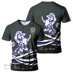 ScotsTee Shop Scottish Buchanan Hunting Clan Crest Tartan T Shirt Alba Gu Brath Regal Lion Emblem