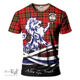 ScotsTee Shop Scottish Brodie Modern Clan Crest Tartan T Shirt Alba Gu Brath Regal Lion Emblem