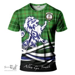 ScotsTee Shop Scottish Clephan Clan Crest Tartan T Shirt Alba Gu Brath Regal Lion Emblem