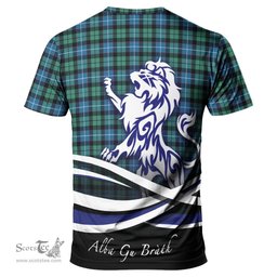 ScotsTee Shop Scottish Galbraith Ancient Clan Crest Tartan T Shirt Alba Gu Brath Regal Lion Emblem