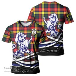 ScotsTee Shop Scottish Dewar Clan Crest Tartan T Shirt Alba Gu Brath Regal Lion Emblem