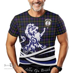 ScotsTee Shop Scottish Fleming Clan Crest Tartan T Shirt Alba Gu Brath Regal Lion Emblem