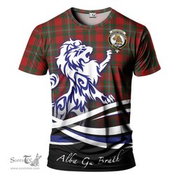 ScotsTee Shop Scottish MacGregor Clan Crest Tartan T Shirt Alba Gu Brath Regal Lion Emblem