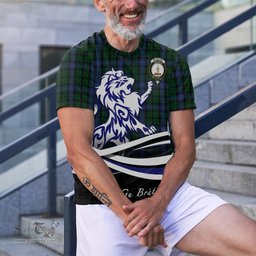 ScotsTee Shop Scottish MacIntyre Clan Crest Tartan T Shirt Alba Gu Brath Regal Lion Emblem