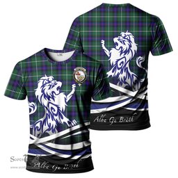 ScotsTee Shop Scottish MacDonald of the Isles Hunting Modern Clan Crest Tartan T Shirt Alba Gu Brath Regal Lion Emblem