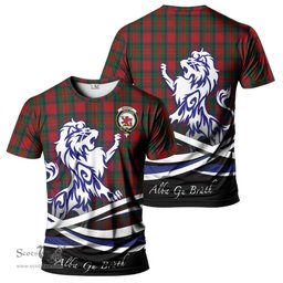 ScotsTee Shop Scottish MacDuff Clan Crest Tartan T Shirt Alba Gu Brath Regal Lion Emblem