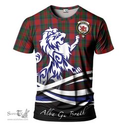 ScotsTee Shop Scottish MacDuff Clan Crest Tartan T Shirt Alba Gu Brath Regal Lion Emblem