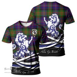 ScotsTee Shop Scottish Chalmers Modern Clan Crest Tartan T Shirt Alba Gu Brath Regal Lion Emblem