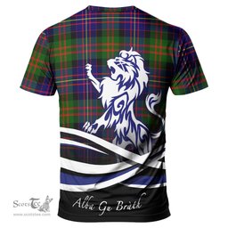 ScotsTee Shop Scottish Chalmers Modern Clan Crest Tartan T Shirt Alba Gu Brath Regal Lion Emblem