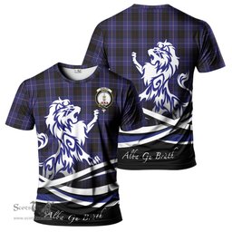 ScotsTee Shop Scottish Dunlop Clan Crest Tartan T Shirt Alba Gu Brath Regal Lion Emblem