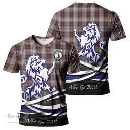 ScotsTee Shop Scottish MacInnes Ancient Hunting Clan Crest Tartan T Shirt Alba Gu Brath Regal Lion Emblem
