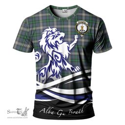 ScotsTee Shop Scottish MacDowall Clan Crest Tartan T Shirt Alba Gu Brath Regal Lion Emblem