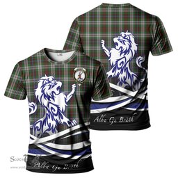 ScotsTee Shop Scottish Fraser Hunting Dress Clan Crest Tartan T Shirt Alba Gu Brath Regal Lion Emblem