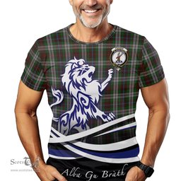 ScotsTee Shop Scottish Fraser Hunting Dress Clan Crest Tartan T Shirt Alba Gu Brath Regal Lion Emblem