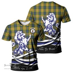 ScotsTee Shop Scottish Fraser Yellow Clan Crest Tartan T Shirt Alba Gu Brath Regal Lion Emblem