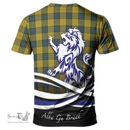 ScotsTee Shop Scottish Fraser Yellow Clan Crest Tartan T Shirt Alba Gu Brath Regal Lion Emblem