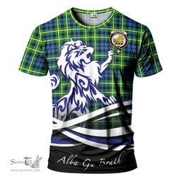 ScotsTee Shop Scottish Campbell of Breadalbane Ancient Clan Crest Tartan T Shirt Alba Gu Brath Regal Lion Emblem