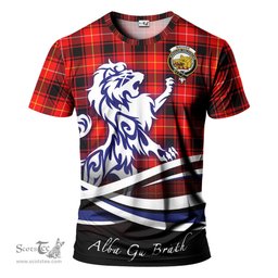 ScotsTee Shop Scottish MacIver Modern Clan Crest Tartan T Shirt Alba Gu Brath Regal Lion Emblem