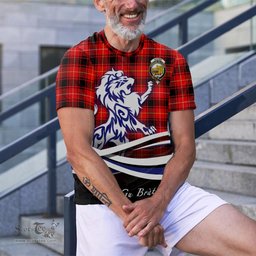 ScotsTee Shop Scottish MacIver Modern Clan Crest Tartan T Shirt Alba Gu Brath Regal Lion Emblem