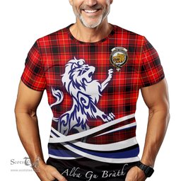 ScotsTee Shop Scottish MacIver Modern Clan Crest Tartan T Shirt Alba Gu Brath Regal Lion Emblem