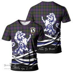 ScotsTee Shop Scottish MacDonell of Glengarry Clan Crest Tartan T Shirt Alba Gu Brath Regal Lion Emblem